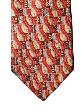 Vintage Ermenegildo Zegna XL Long Necktie Tie Multicolor Abstract Silk Italy